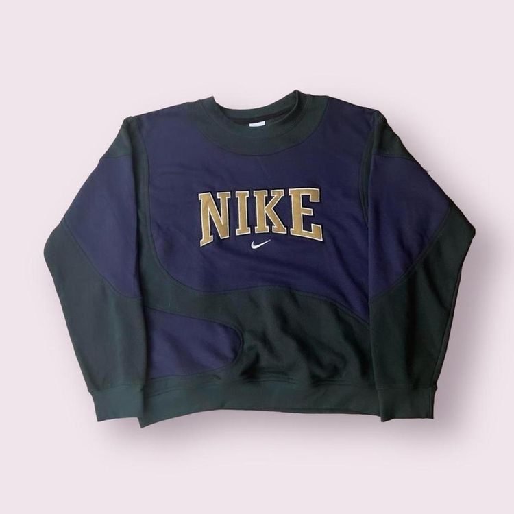 Vintage Nike Navy Green Reworked Sweatshirt 